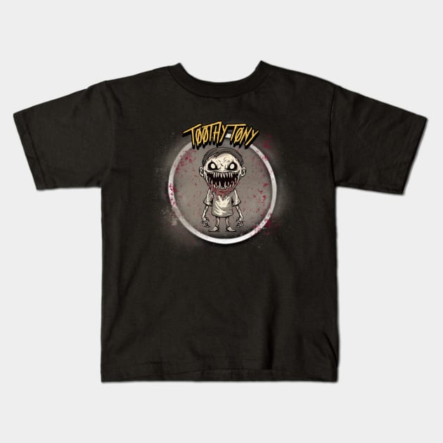 Toothy Tony Kids T-Shirt by CTJFDesigns